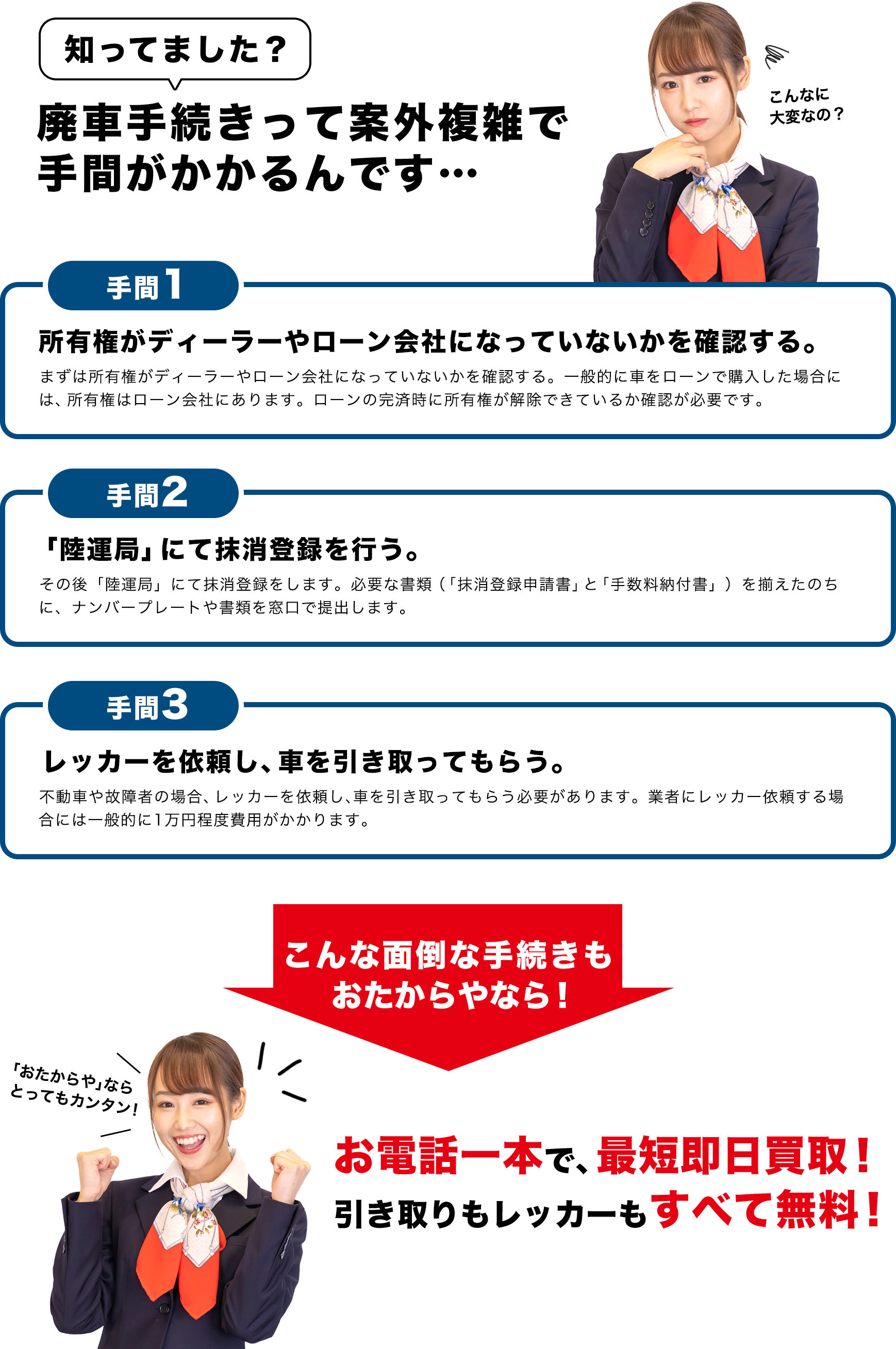 廃車は手間がかかるんです