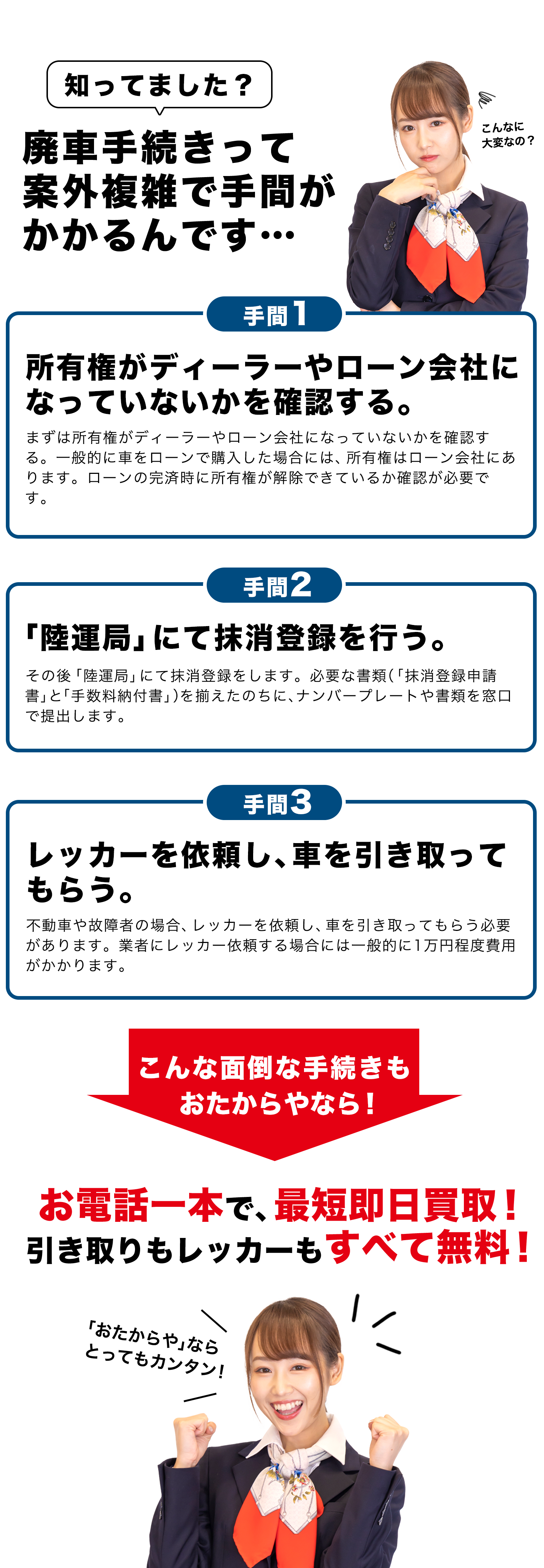 廃車は手間がかかるんです