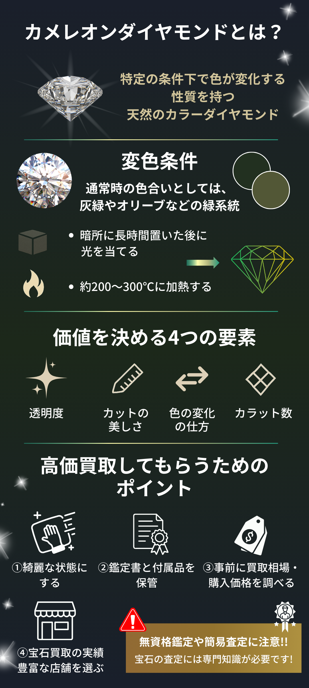カメレオンダイヤモンドとは?特徴・高価買取・売る際の注意点を徹底解説