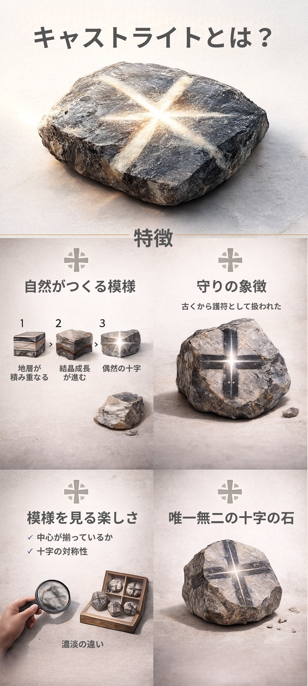 キャストライトとは?十字の模様を持つ天然石「クロス・ストーン」