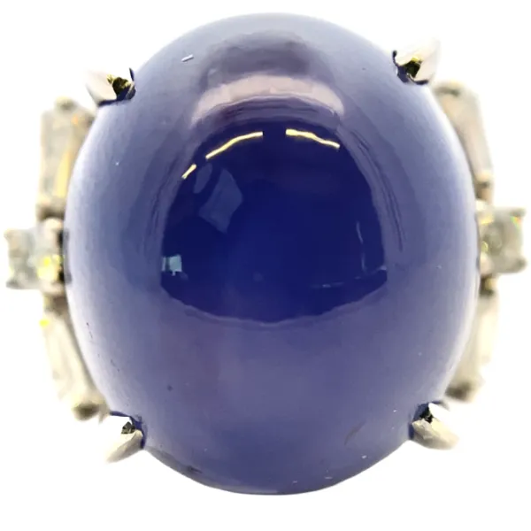 Pt･Pm900 スターサファイア・ダイヤモンド 28.95・D0.50ct