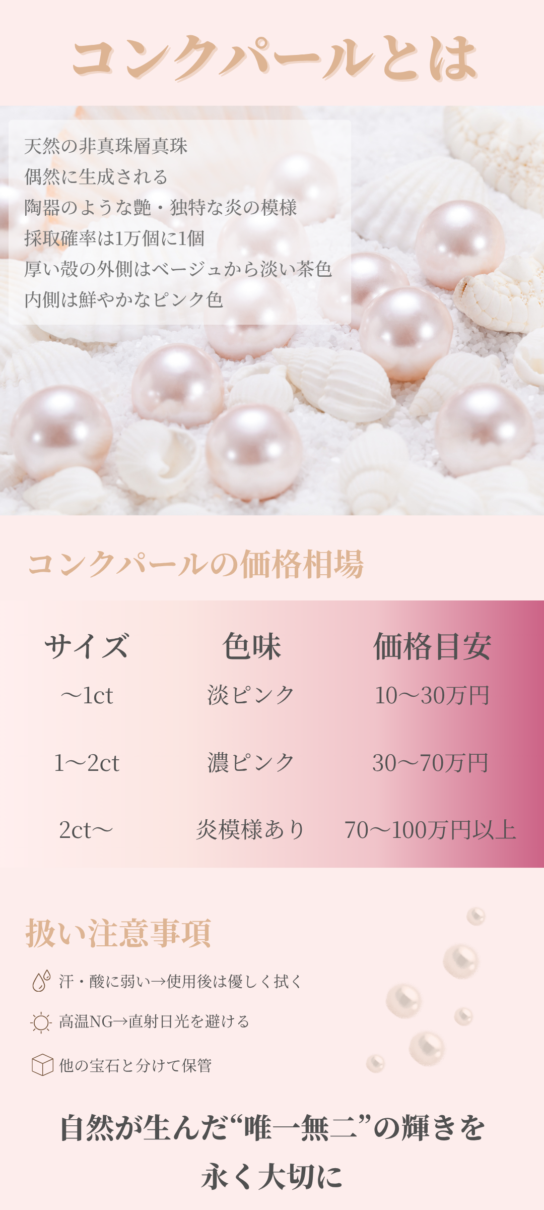 コンクパールの値段とは？宝石言葉と母貝で変わる希少価値を徹底解説