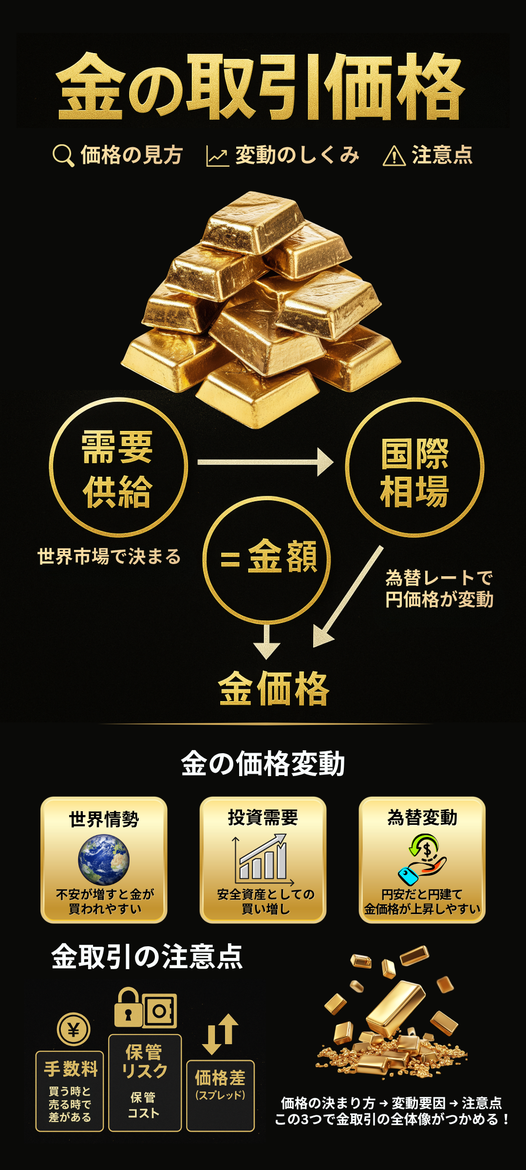 金の取引価格を徹底解説！調べ方・変動の仕組み・注意点をわかりやすく紹介