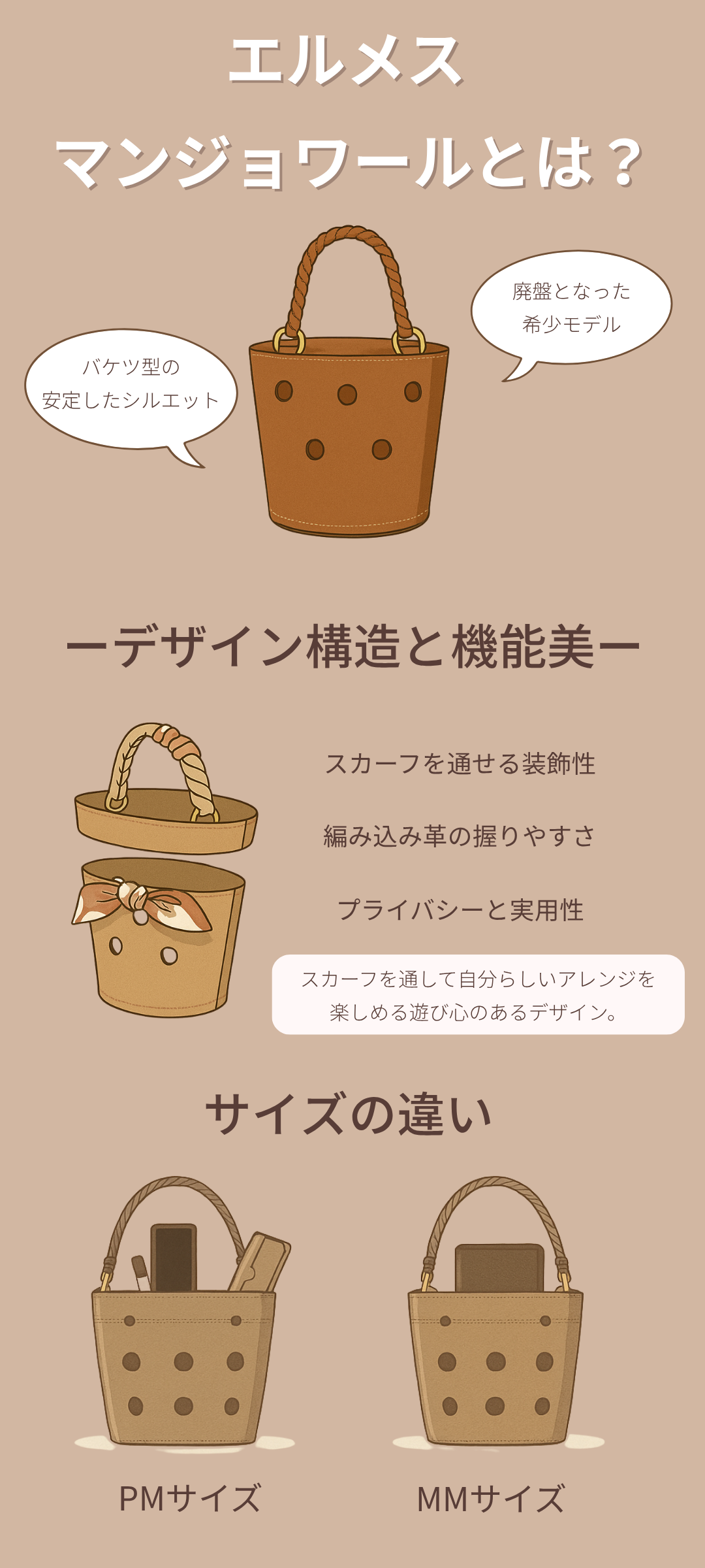 エルメス マンジョワールとは？廃盤となった個性的なバケツ型バッグの魅力