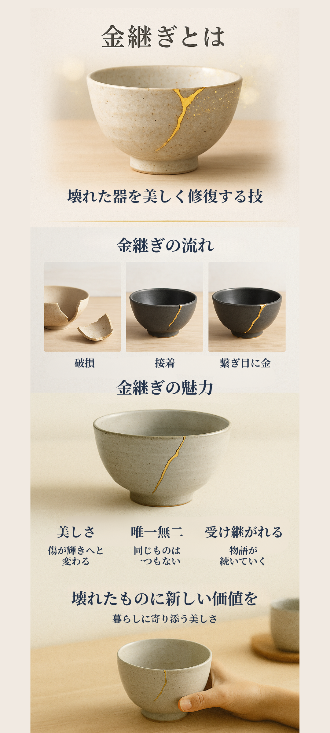 「金継ぎ」とは？壊れた器を美しく甦らせる日本の伝統技法とその魅力