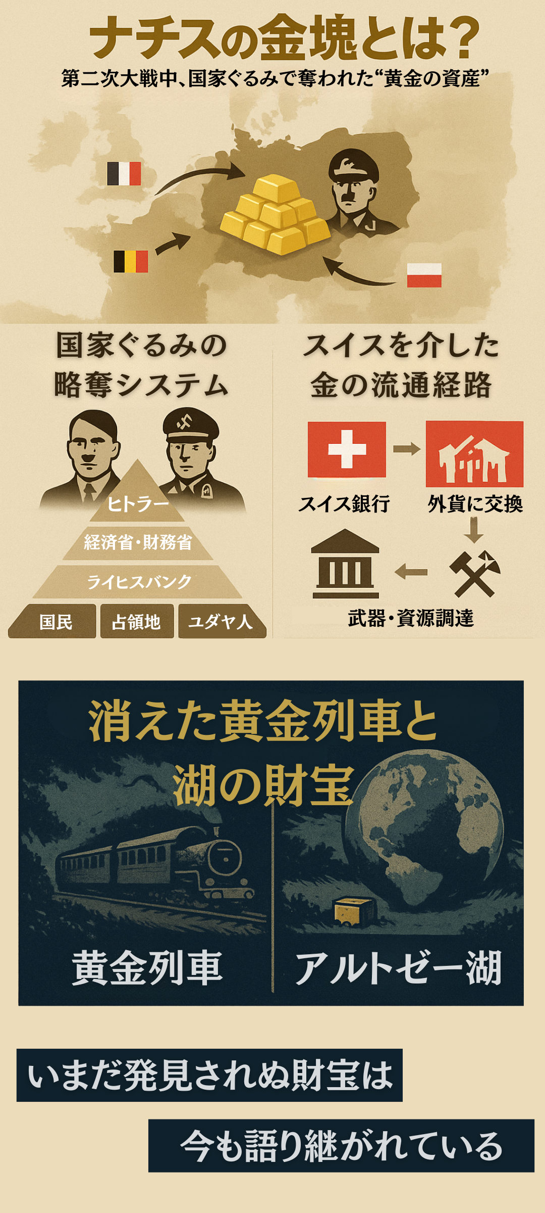 ナチスの金塊の行方と実態｜歴史に残る財宝の真相を解説