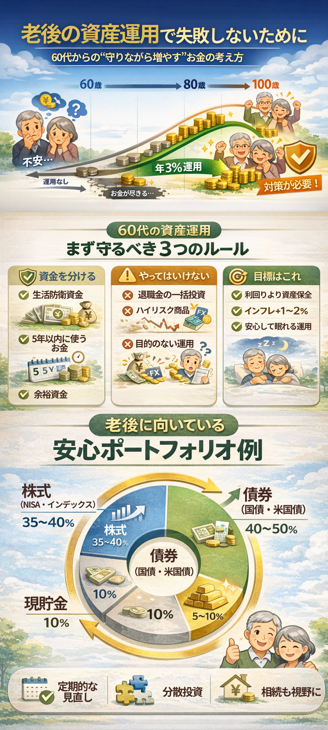 老後の資産運用で失敗しない！60代から始める賢い運用方法とポートフォリオを解説
