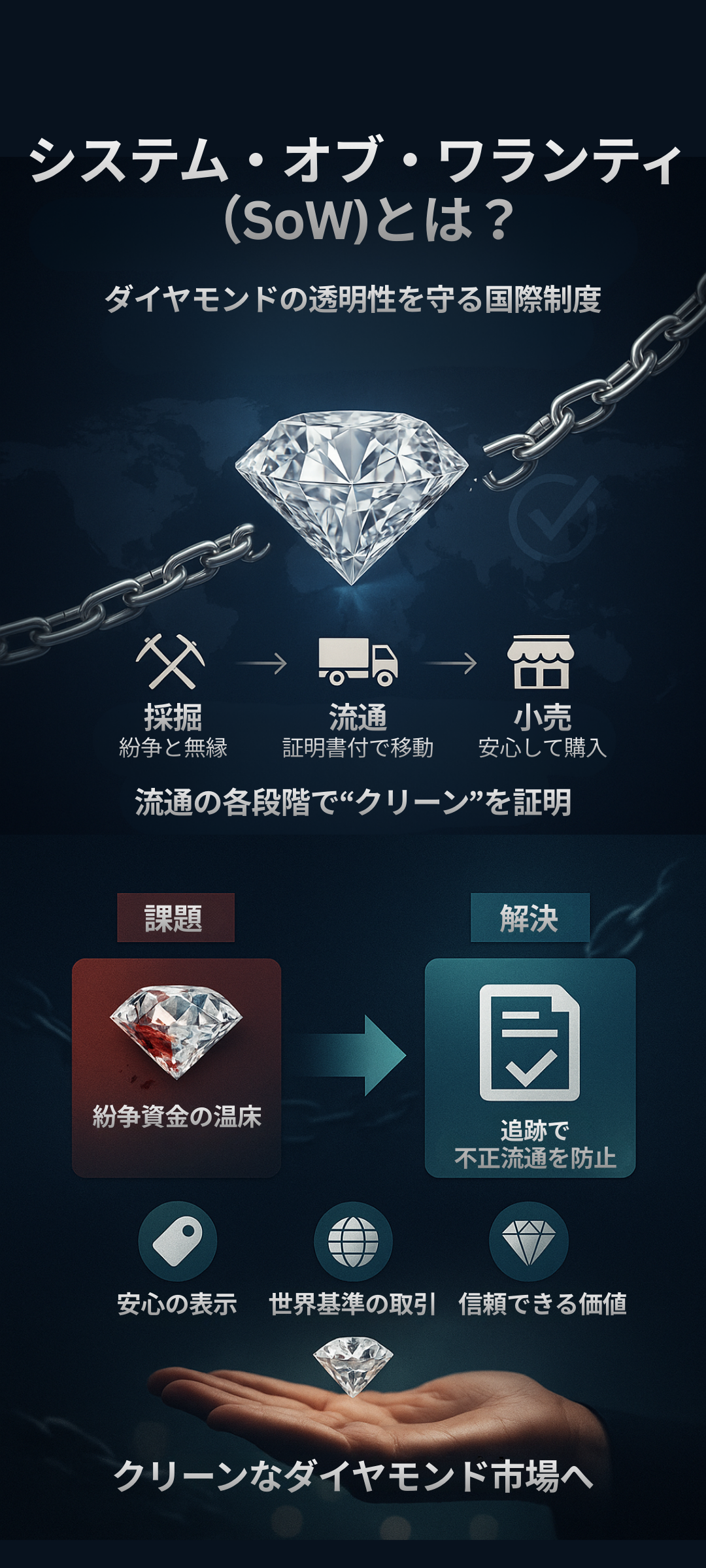 システム・オブ・ワランティとは?ダイヤモンド流通の透明性を守る国際制度を徹底解説