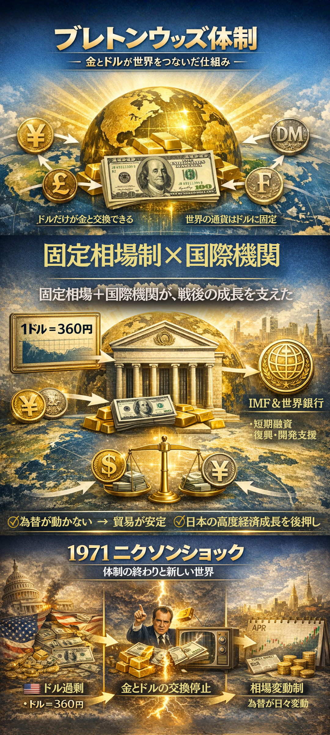 ブレトンウッズ体制とは?金とドルによる国際通貨制度の仕組みをわかりやすく解説