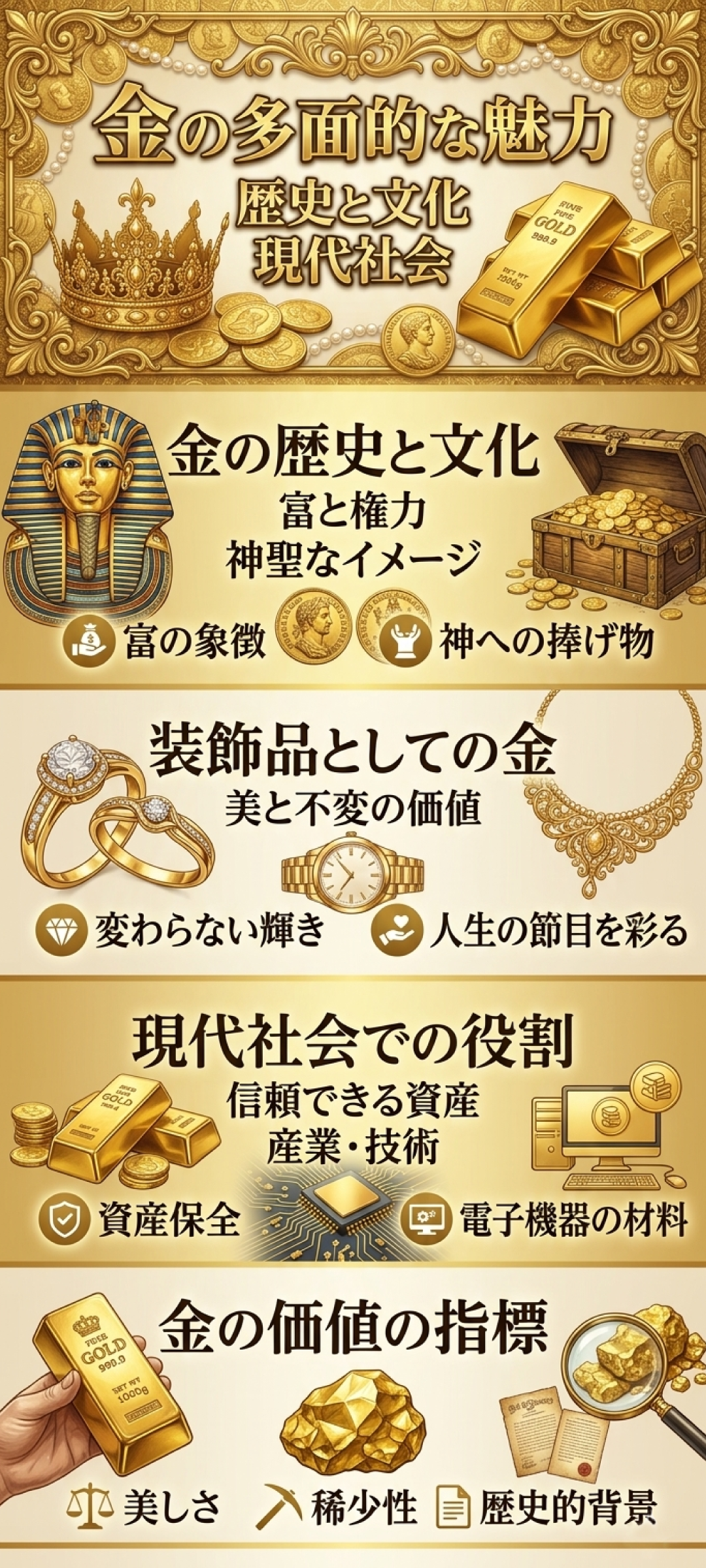 金のイメージとは？歴史・装飾・投資まで徹底解説！