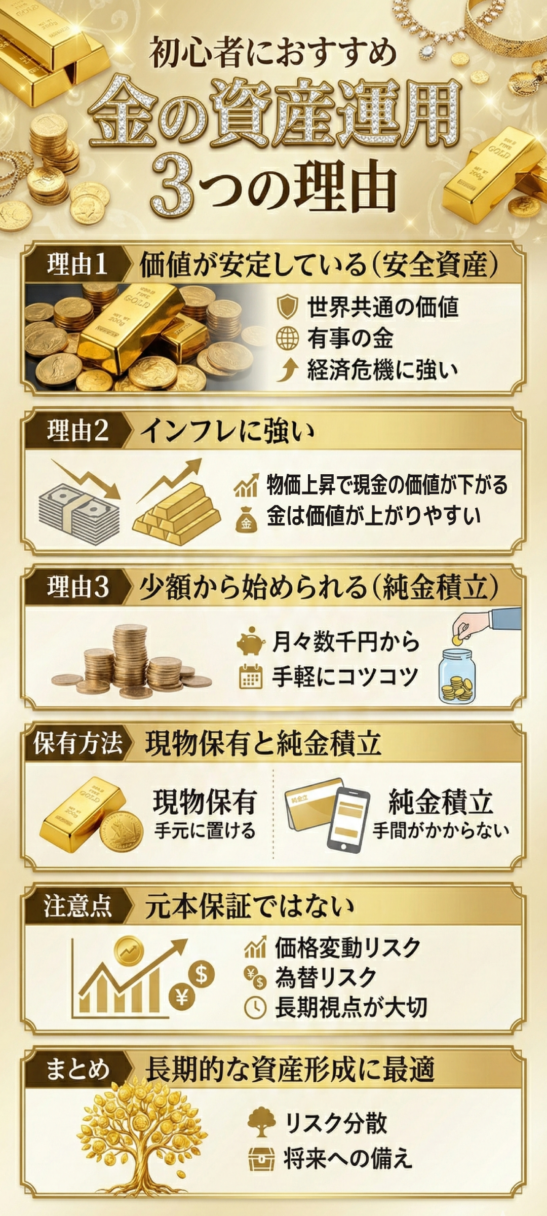 金の資産運用を徹底解説｜メリット・デメリットから始め方まで