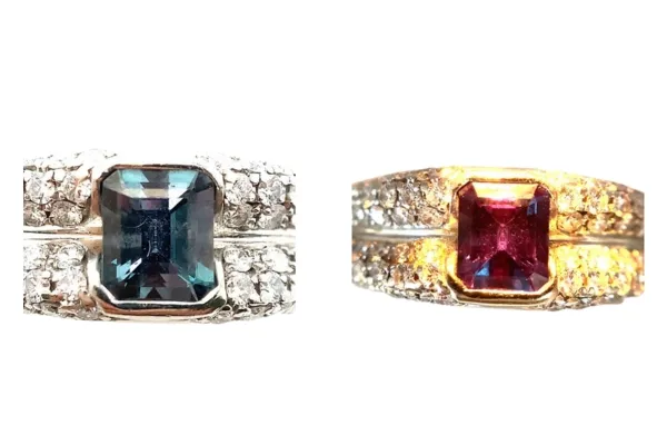 アレキサンドライトの本物と偽物の見分け方