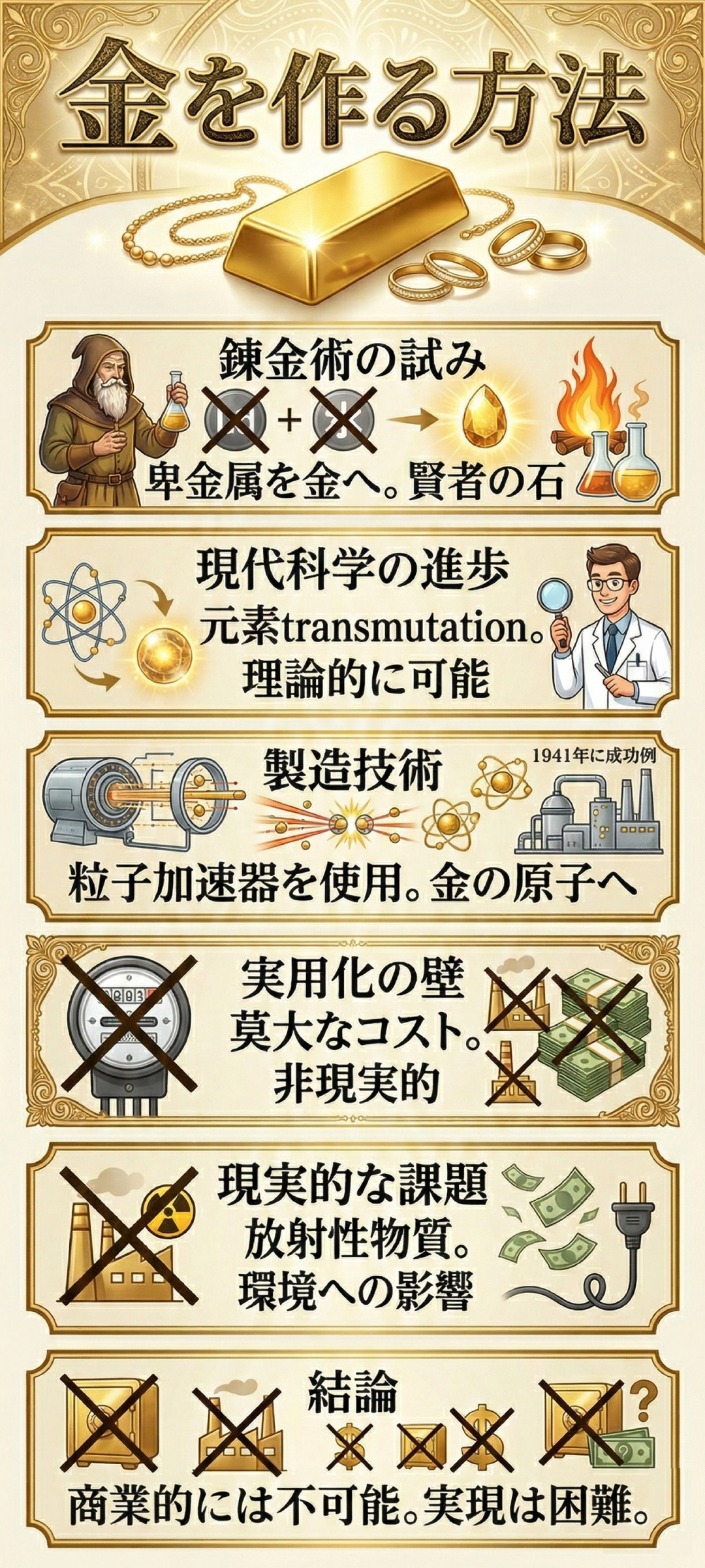 金を作る方法とは?錬金術の歴史から現代の製造技術・将来展望までわかりやすく解説