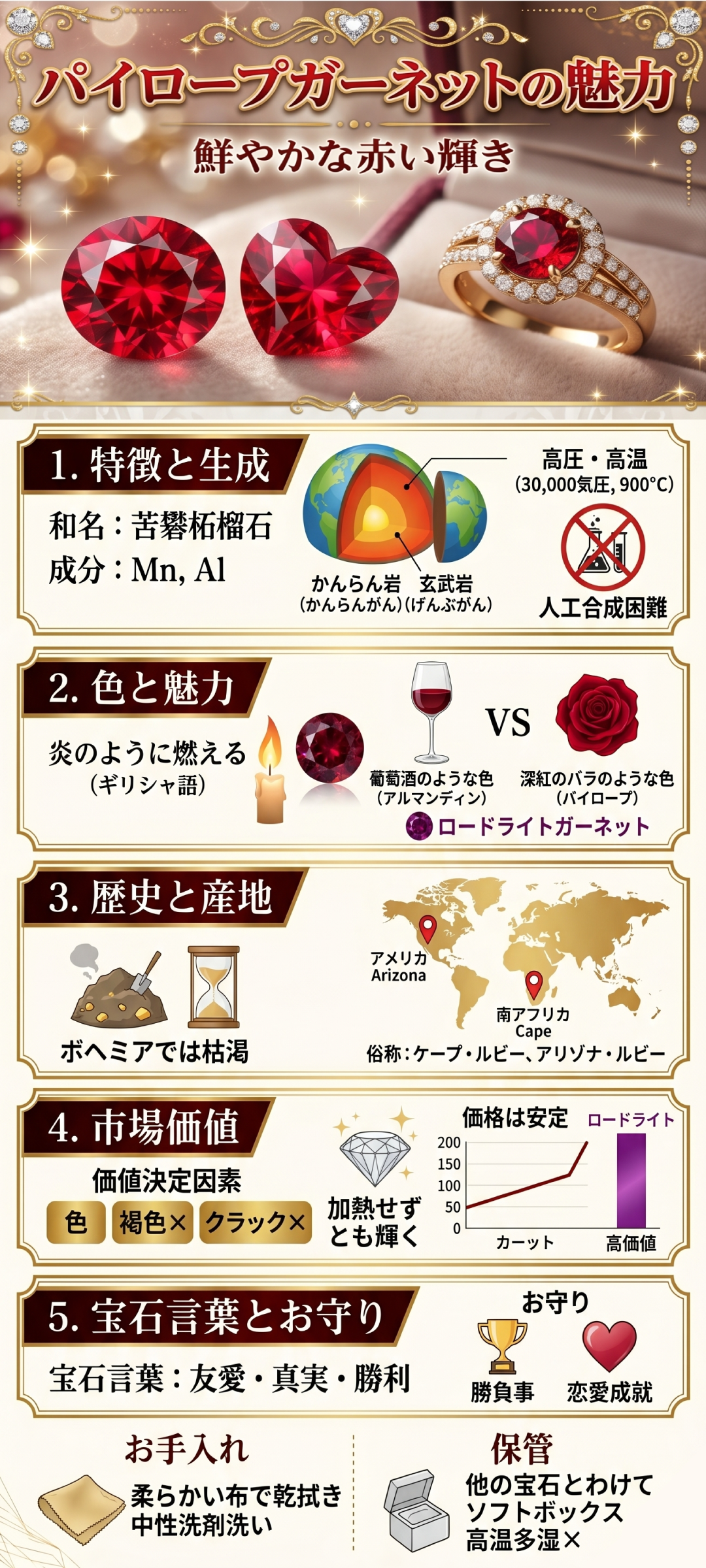 パイロープガーネットの特徴と宝石言葉