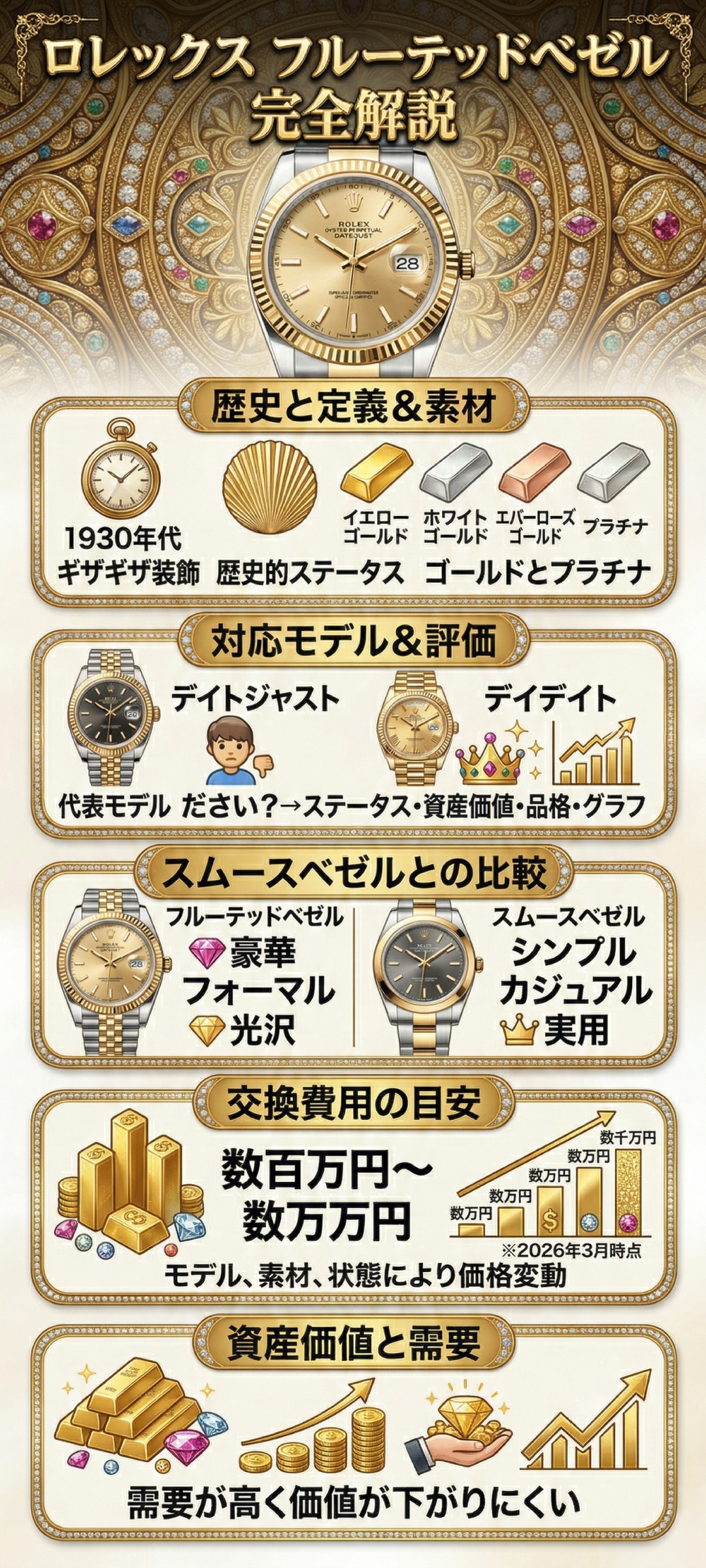 ロレックス「フルーテッドベゼル」の特徴とは？素材や対応モデル、交換・修理方法まで徹底解説