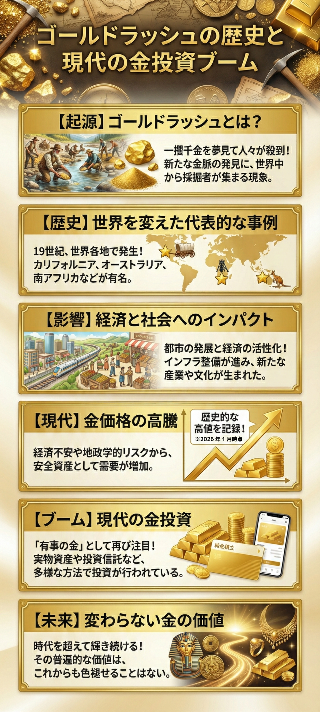 「ゴールドラッシュ」とは？歴史と現代への影響をわかりやすく解説