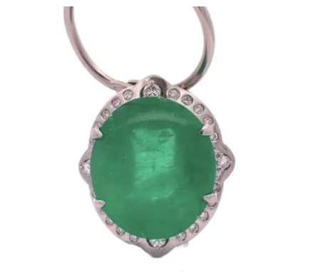 Pt･Pm900 コロンビア産エメラルド・ダイヤ ネックレス/ペンダントトップ 55.82ct 1.04ct