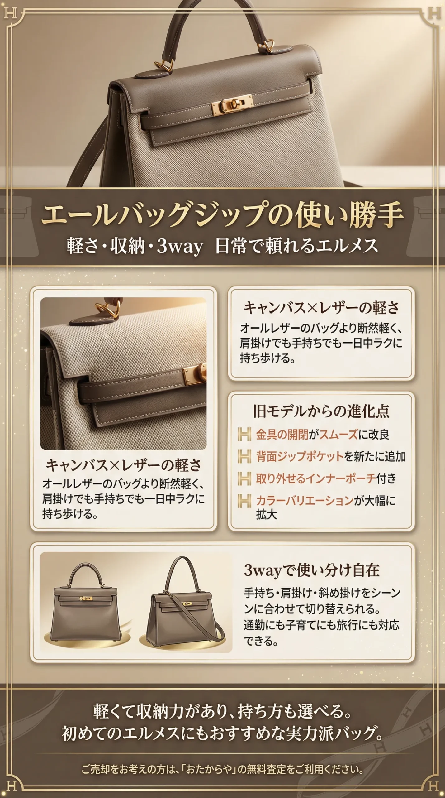 エルメス エールバッグジップの使い勝手は？収納力・サイズ・素材・活用術を徹底解説