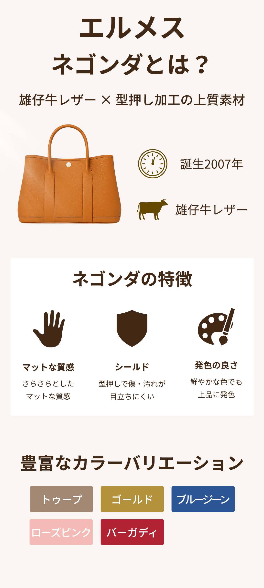 エルメス ガーデン・パーティ ネゴンダとは？素材の魅力と人気の理由を解説