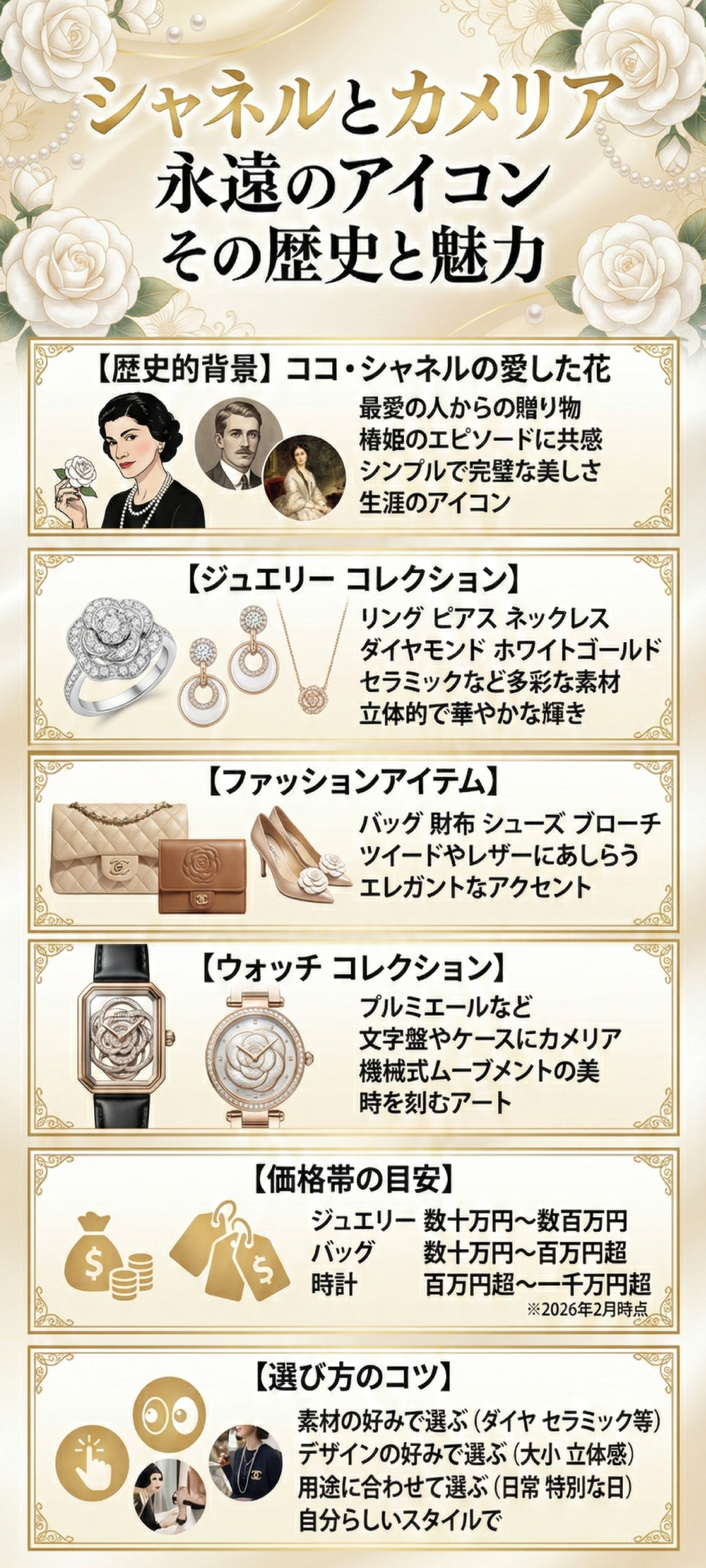 シャネルはなぜ「カメリア」の花をブランドアイコンに？カメリアコレクションの定番アイテムなどを紹介