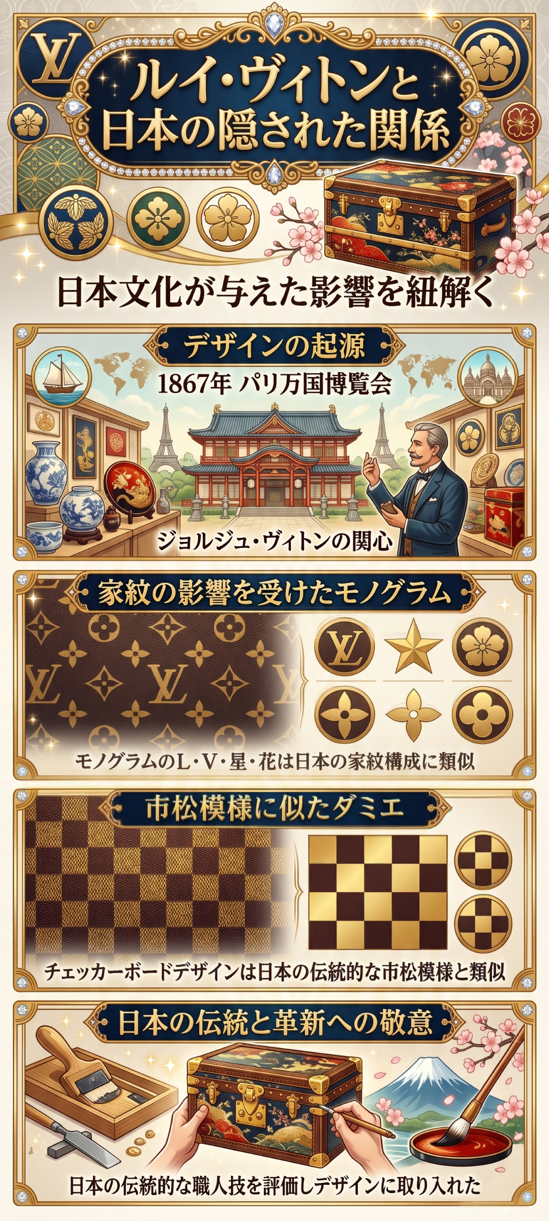 ルイ・ヴィトンと日本の関係性とは？日本文化に影響を受けたデザインについても解説