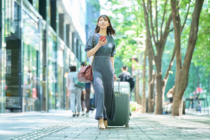 旅行に行く様子