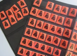 50枚を超える中国切手の赤猿