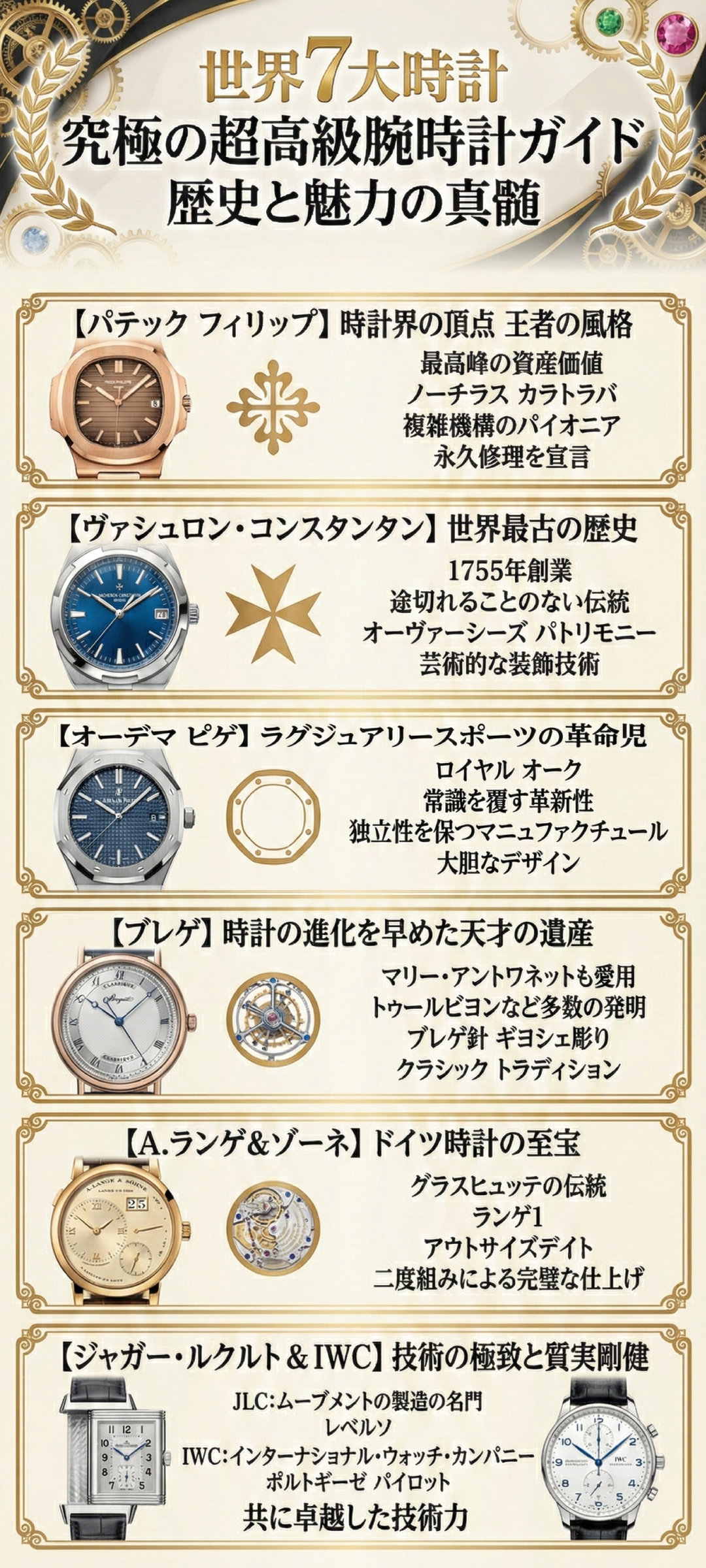 世界7大時計に選ばれる超高級腕時計ブランドといえば？7大時計の魅力を紹介