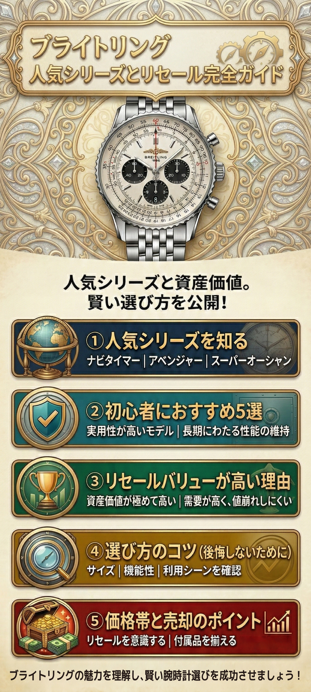 ブライトリングの人気腕時計5選|初心者におすすめの定番モデルと選び方ガイド