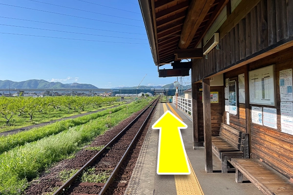 樽見鉄道「モレラ岐阜駅」下車し、下り階段へ向かいます