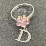 Christian Dior ラインストーン ロゴリング