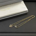 DIOR ハート ラインストーン ネックレス