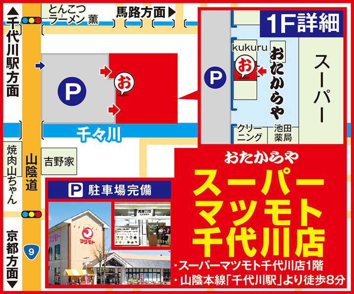 スーパーマツモト千代川店案内図