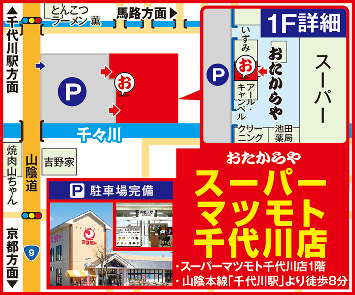スーパーマツモト千代川店案内図