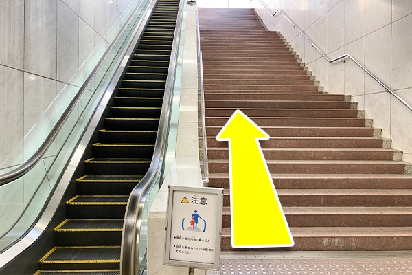 階段を登ってください