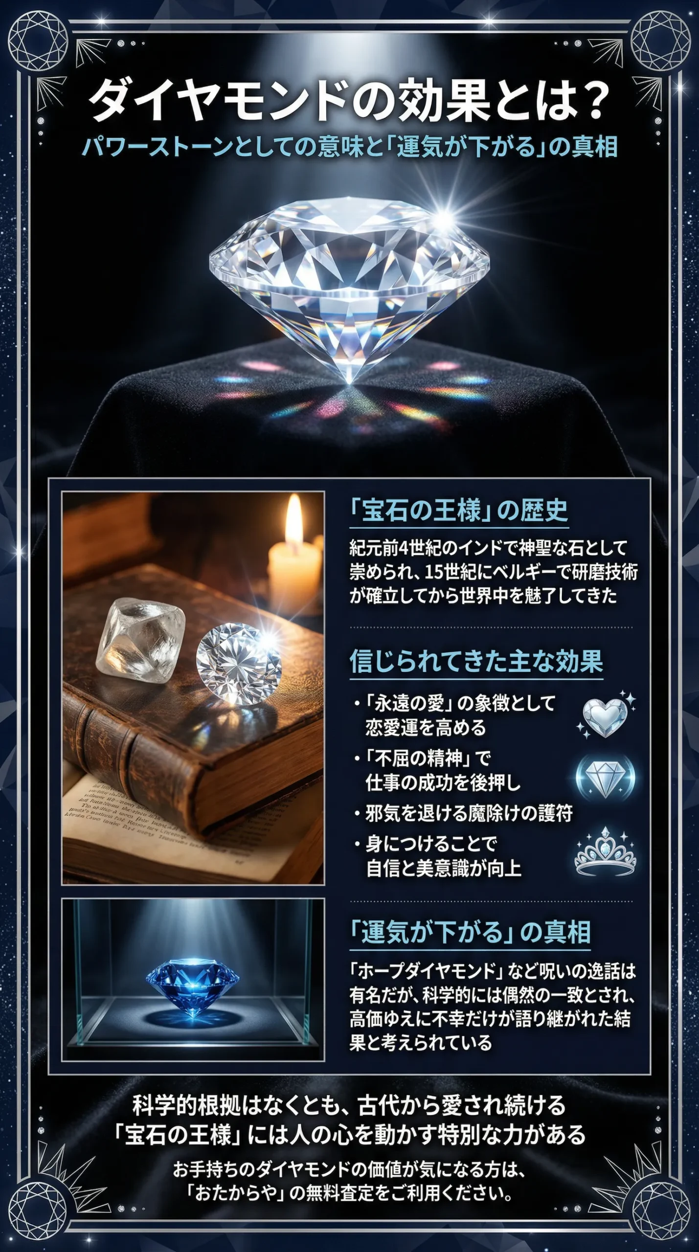 ダイヤモンドの効果とは？パワーストーンとしての意味や運気が下がると考えられている理由についても解説