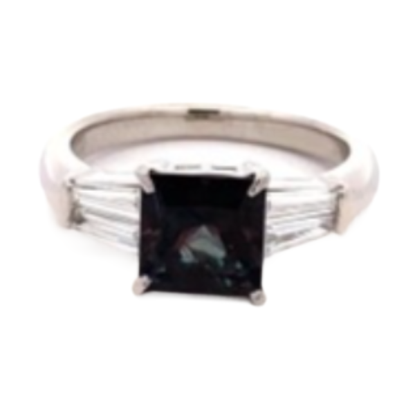 Pt・Pm900 アレキサンドライト・ダイヤモンド リング A1.745 ct 0.38 ct