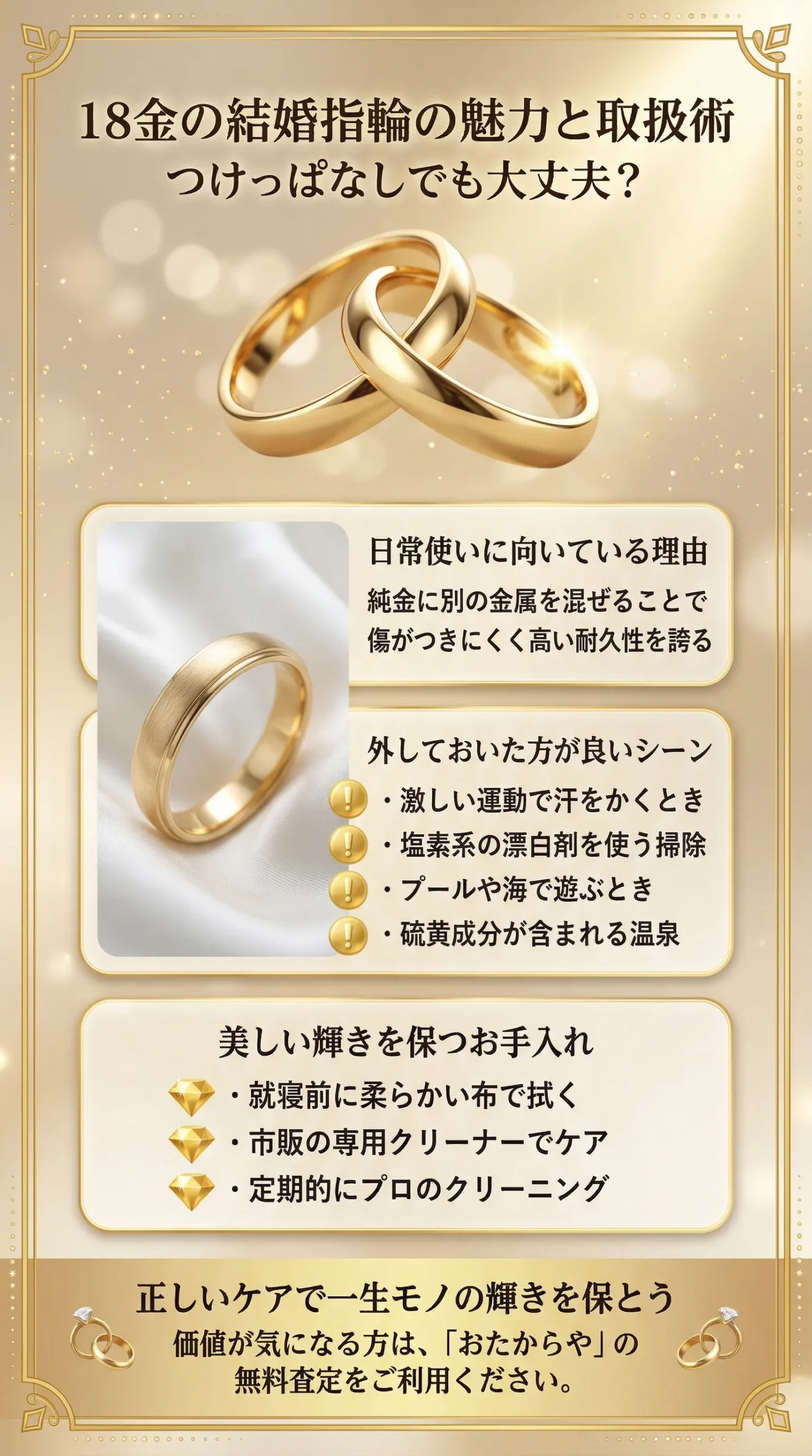 18金（K18）の結婚指輪が持つ特性とは？