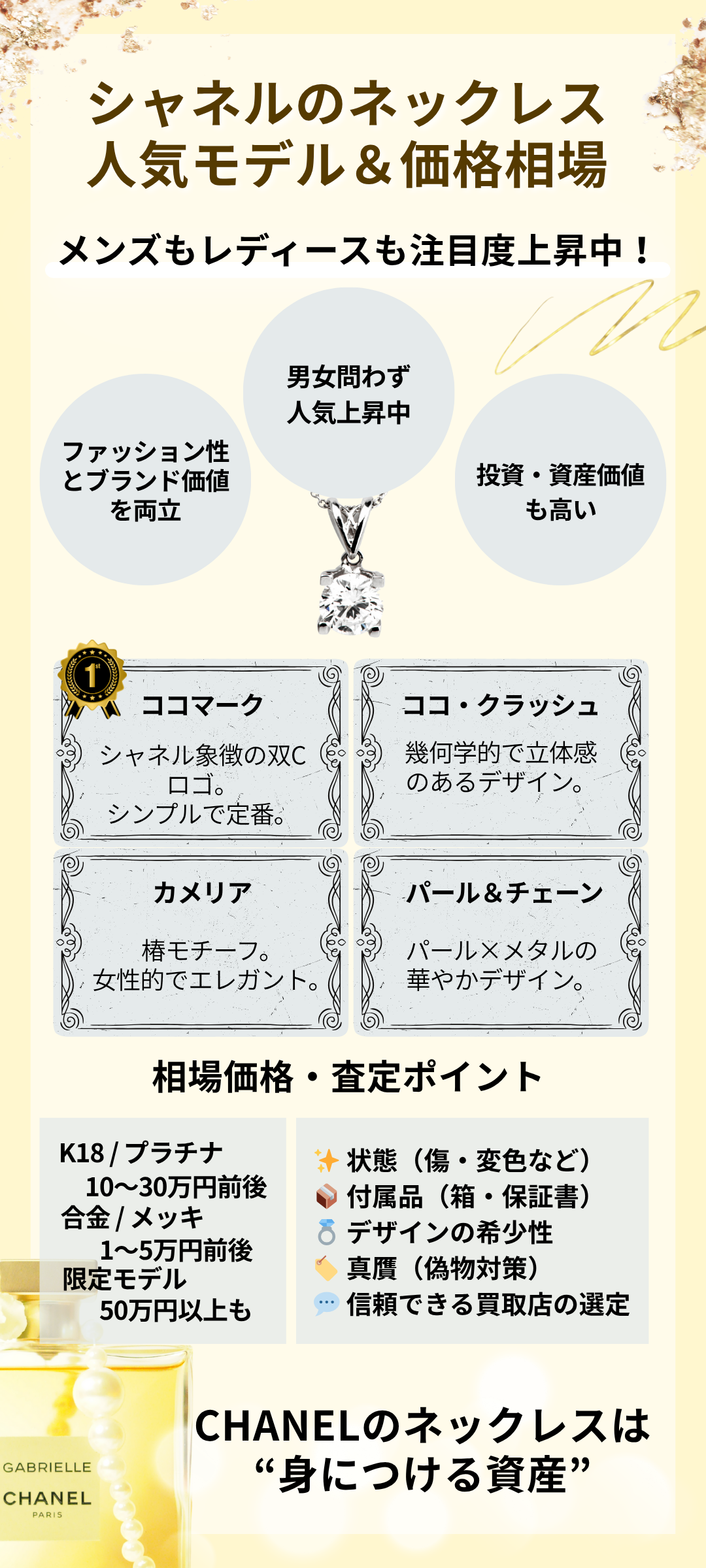 シャネルのネックレスはメンズもレディースも注目度大?人気定番モデルと価格相場を解説