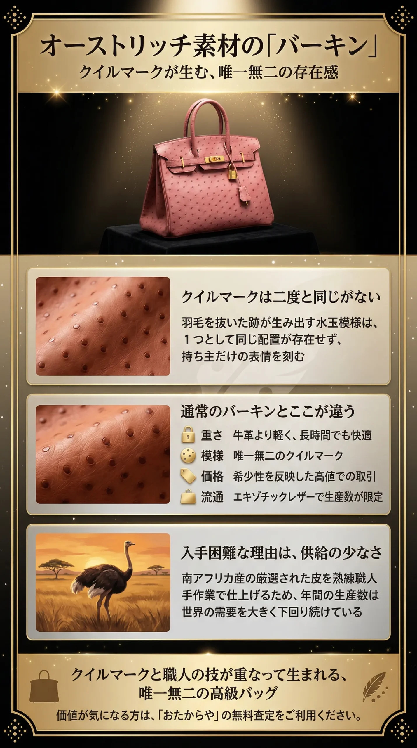 エルメスのオーストリッチ素材のバーキンとは？定価や買取価格、入手方法まで詳しくご紹介