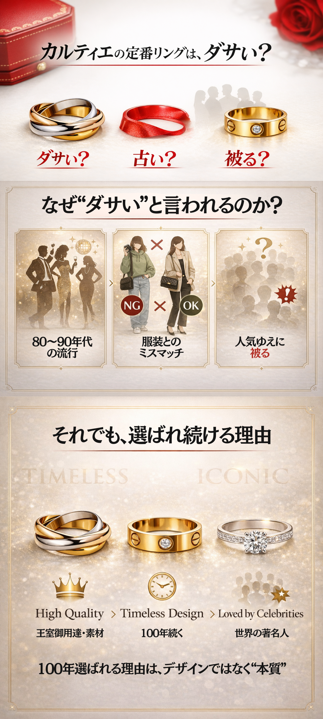 カルティエのトリニティリングやラブリングはダサい？各アイテムの人気の理由もご紹介