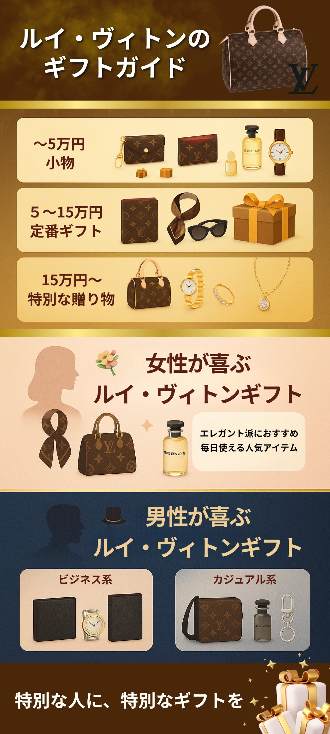 ルイ・ヴィトンでプレゼントにおすすめなアイテムは？予算別や男性・女性向けにそれぞれ紹介
