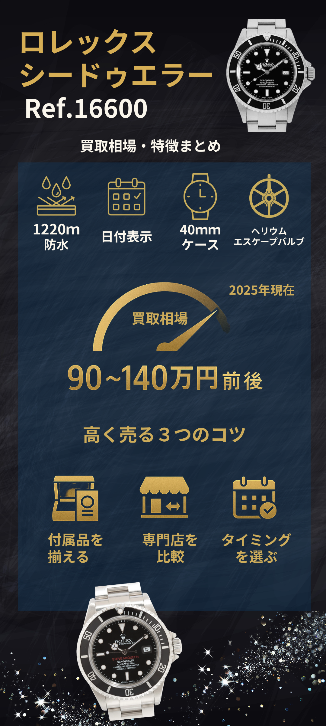 ロレックス シードゥエラーRef.16600の買取相場はいくら？モデルの特徴や高く売るコツをご紹介