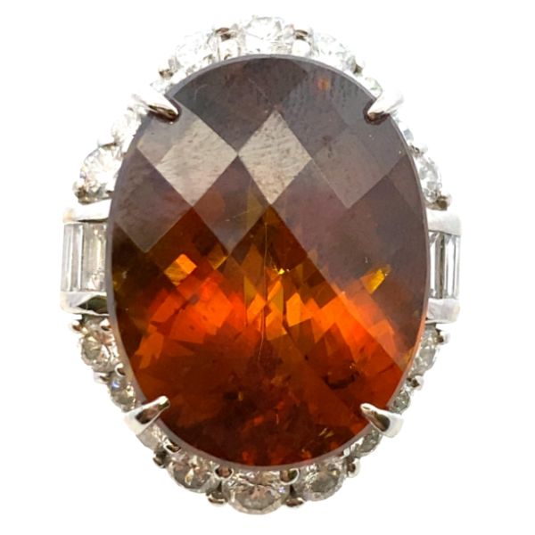 Pt･Pm900 スフェーン・ダイヤモンド リング 28.19・D1.83ct