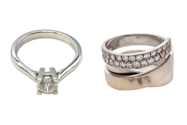 ハリーウィンストン HWロゴ リング K18WG ダイヤ リング