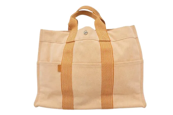 ニューフールトゥ トートMM オレンジ コットンキャンバス