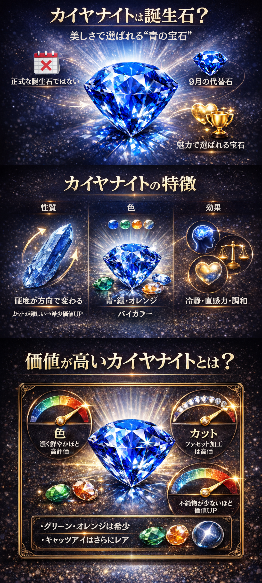 カイヤナイトは何月の誕生石？石言葉や宝石としての特徴と価値をご紹介
