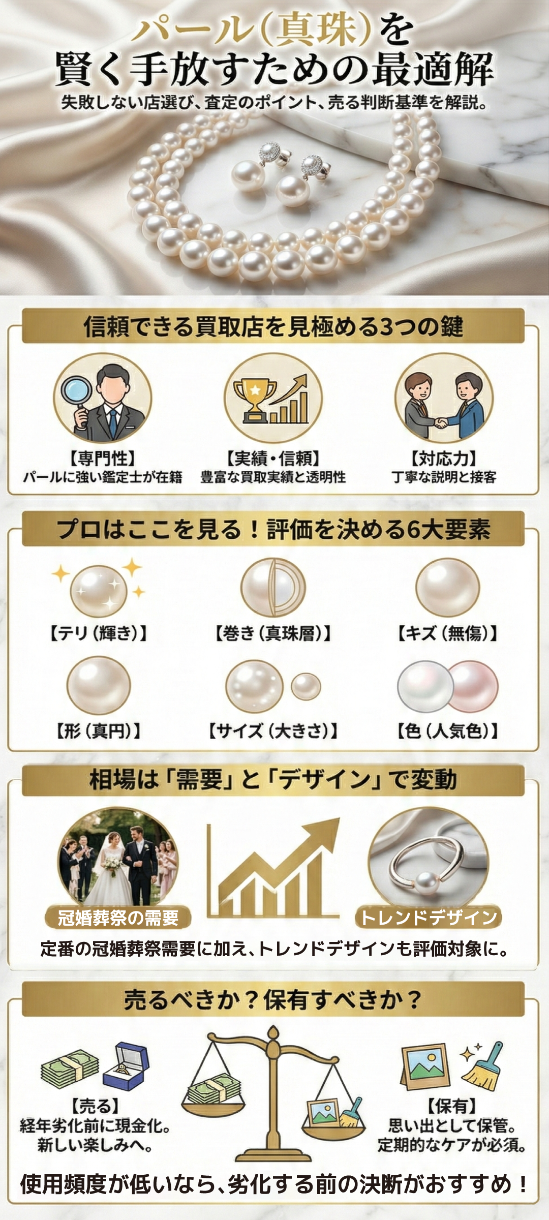 真珠の買取で失敗しない!ネックレスを安心して売れる業者と高価査定のコツ