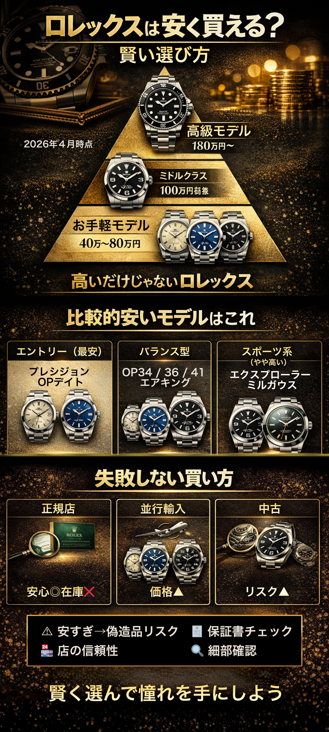 ロレックスの安いモデルはどれなの？中古相場や購入時のポイントをご紹介
