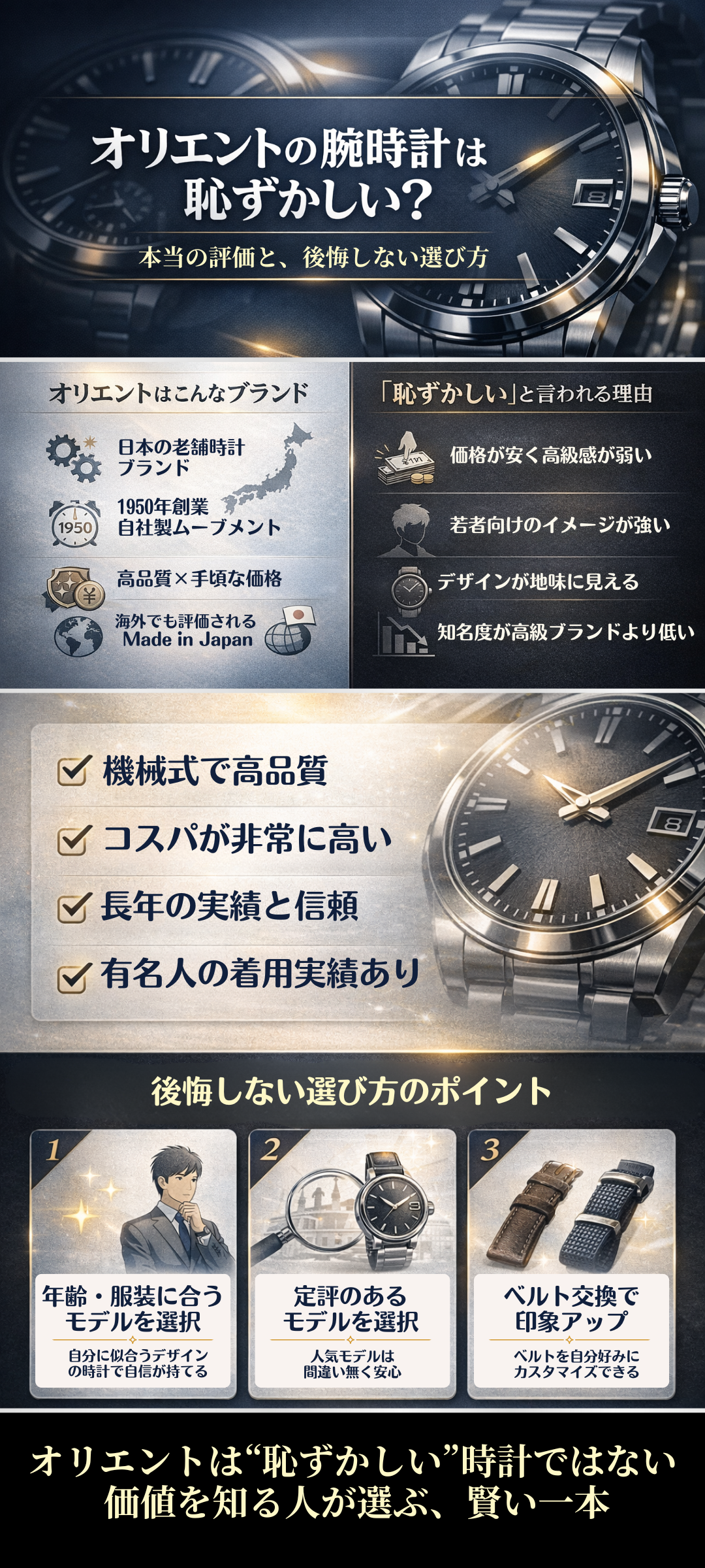 オリエントの腕時計は恥ずかしい？周囲の評価とブランド価値を徹底解説